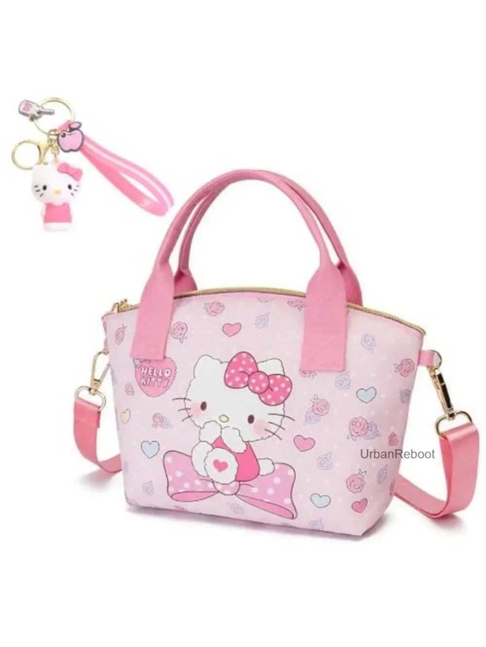 PU Leather Mini Crossbody Purse with Pom Pom Keychain Adjustable Strap